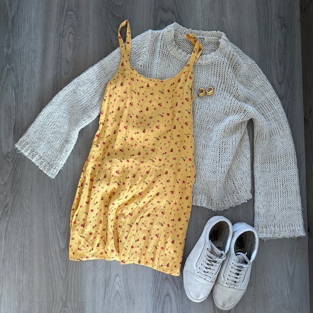 Reformation Puglia Yellow Floral Mini Dress